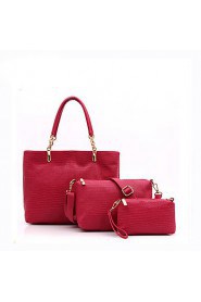 Women Casual / Office & Career / Shopping PU Tote Blue / Red / Black