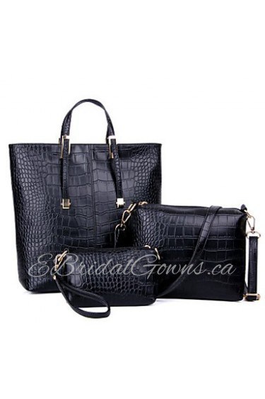 Women Casual / Office & Career / Shopping PU Tote Gold / Silver / Black