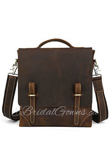 Men Cowhide Leather Shoulder Messenger Bag Tote Business Bag