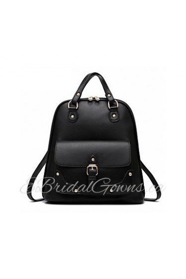 Women PU Duffel Backpack Black