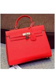 Women Casual PU Tote Blue / Red / Fuchsia