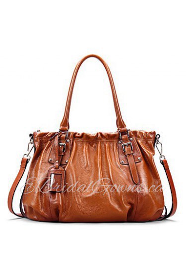 Fold Leather Fashion Casual Big Bag Hand Shoulder Bag Messenger Bag