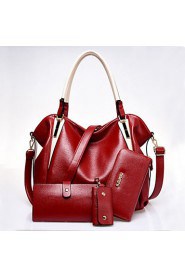 Women Formal / Casual / Office & Career / Shopping PU Tote Blue / Brown / Red / Black