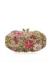 Women's Flower Design High End Quality Diamond Clutch Hand Purse