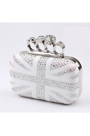 Women's Handmade The Diamond Union Flag Skulls Evening Bag