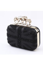 Women's Handmade The Diamond Union Flag Skulls Evening Bag