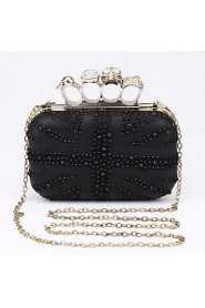 Women's Handmade The Diamond Union Flag Skulls Evening Bag