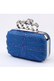 Women's Handmade The Diamond Union Flag Skulls Evening Bag