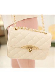 Women PU Baguette Shoulder Bag White / Pink / Black