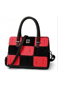 Women Casual PU Tote White / Red