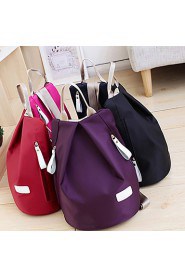 Women Nylon Bucket Backpack / Travel Bag Purple / Blue / Red / Black / Burgundy