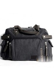 Men's Canvas Messenger Shoulder Bag Brown/Black