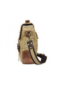 Men Cowhide / Canvas Messenger Shoulder Bag / Tote / Satchel / Laptop Bag / School Bag Green / Brown / Gray / Khaki