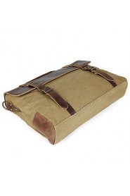 Men Cowhide / Canvas Messenger Shoulder Bag / Tote / Satchel / Laptop Bag / School Bag Green / Brown / Gray / Khaki