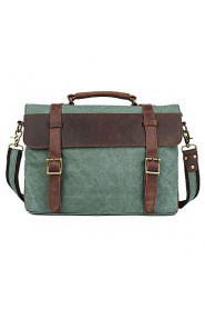 Men Cowhide / Canvas Messenger Shoulder Bag / Tote / Satchel / Laptop Bag / School Bag Green / Brown / Gray / Khaki