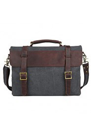 Men Cowhide / Canvas Messenger Shoulder Bag / Tote / Satchel / Laptop Bag / School Bag Green / Brown / Gray / Khaki