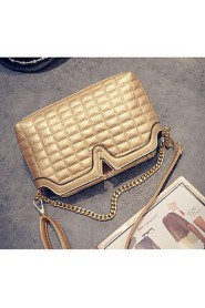 Women PU Baguette Shoulder Bag White / Gold / Silver / Black