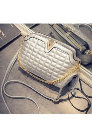 Women PU Baguette Shoulder Bag White / Gold / Silver / Black