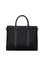 Men Briefcase High end Soft Genuine Leather with Oxford Cloth Men Business Handbag Vintage Shoulder Bags