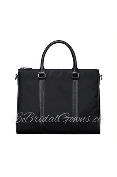 Men Briefcase High end Soft Genuine Leather with Oxford Cloth Men Business Handbag Vintage Shoulder Bags