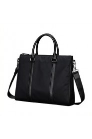 Men Briefcase High end Soft Genuine Leather with Oxford Cloth Men Business Handbag Vintage Shoulder Bags