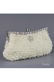 Satin with Pearl and Diamond Wedding /Special Occasion Evening Handbags/Clutchs