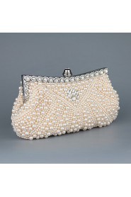 Satin with Pearl and Diamond Wedding /Special Occasion Evening Handbags/Clutchs