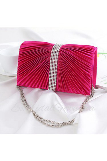 Women Satin Minaudiere Clutch / Evening Bag Pink / Gold / Red / Silver