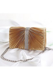 Women Satin Minaudiere Clutch / Evening Bag Pink / Gold / Red / Silver