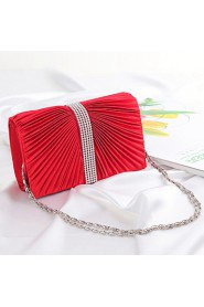 Women Satin Minaudiere Clutch / Evening Bag Pink / Gold / Red / Silver