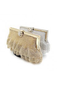 Women Satin Minaudiere Clutch / Evening Bag Gold / Silver