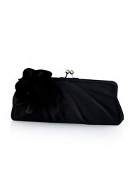 Satin Shell With Flower Evening Handbags/ Clutches More Colors Available