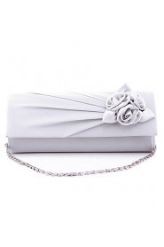 Women Satin Flap Clutch / Evening Bag White / Pink / Blue / Green / Black