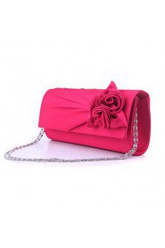 Women Satin Flap Clutch / Evening Bag White / Pink / Blue / Green / Black