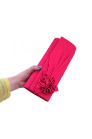 Women Satin Flap Clutch / Evening Bag White / Pink / Blue / Green / Black