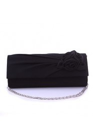 Women Satin Flap Clutch / Evening Bag White / Pink / Blue / Green / Black