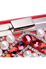 Women Acrylic Jewels Pearl Diamonds Evening Bag