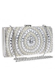 Women Acrylic Jewels Pearl Diamonds Evening Bag