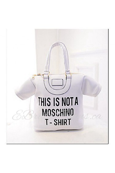 Women PU Hobo Tote White / Black