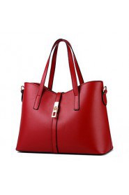 Women's Fashion Casual Vintage Solid PU Leather Messenger Shoulder Bag/Totes