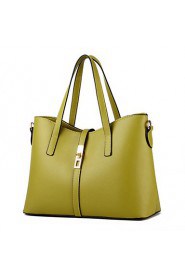 Women's Fashion Casual Vintage Solid PU Leather Messenger Shoulder Bag/Totes