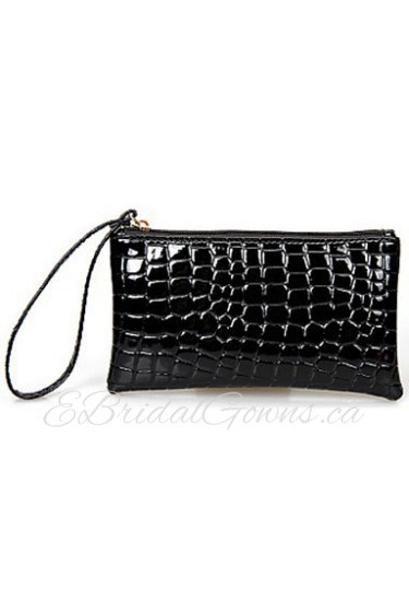 Women Casual Patent Leather Clutch Blue / Black / Fuchsia