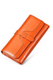 Fashion Women's Folded Wallet Genuine Leather Clutch Wallets Purse