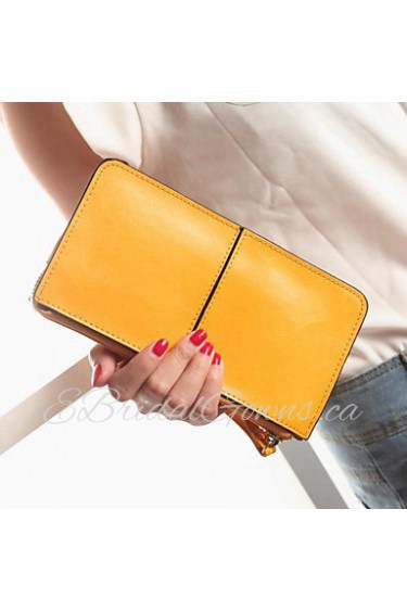 Women's Genuine Leather Zipper Around Long Wallet