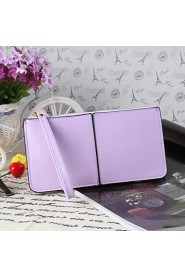 Women's Genuine Leather Zipper Around Long Wallet