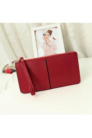 Women's Genuine Leather Zipper Around Long Wallet