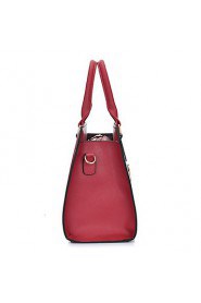 Women Casual / Office & Career / Shopping PU Tote Blue / Red / Black / Burgundy