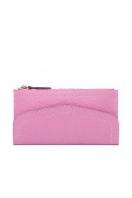 Women Cowhide Bi fold Clutch / Wallet Pink / Purple / Blue / Yellow / Gray / Black / Burgundy