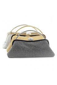 Women Satin Minaudiere Clutch / Evening Bag Gold / Silver / Black