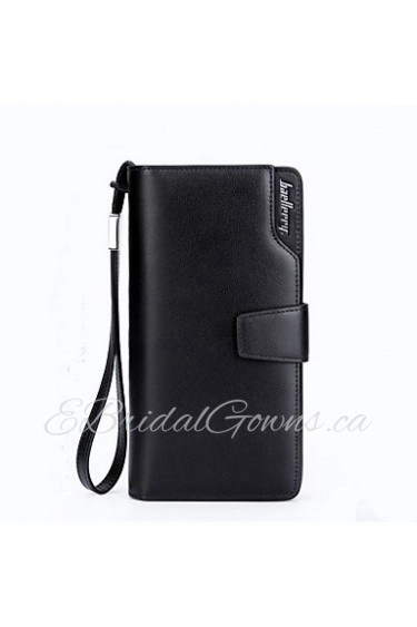 New Business Casual Clutch Men Leather Purse Single Zipper Wallet Long Section of The Matte Surface Male Wallet